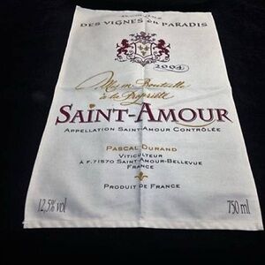 Saint-Amour Wine Label Tea Towel